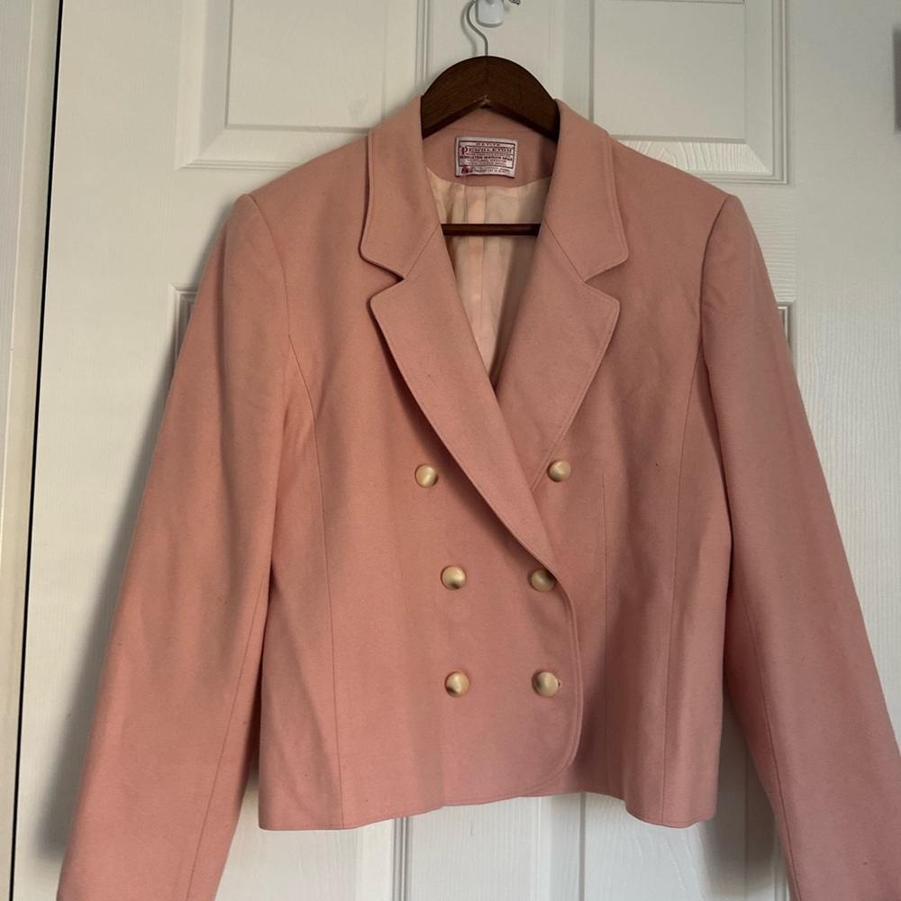 Pendleton Soft Pink Double-Breasted Blazer - image 1